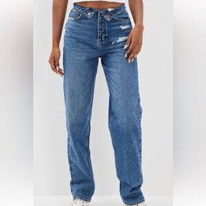 NWT- American Eagle AE Highest Waist Baggy Straight Jeans Sz4